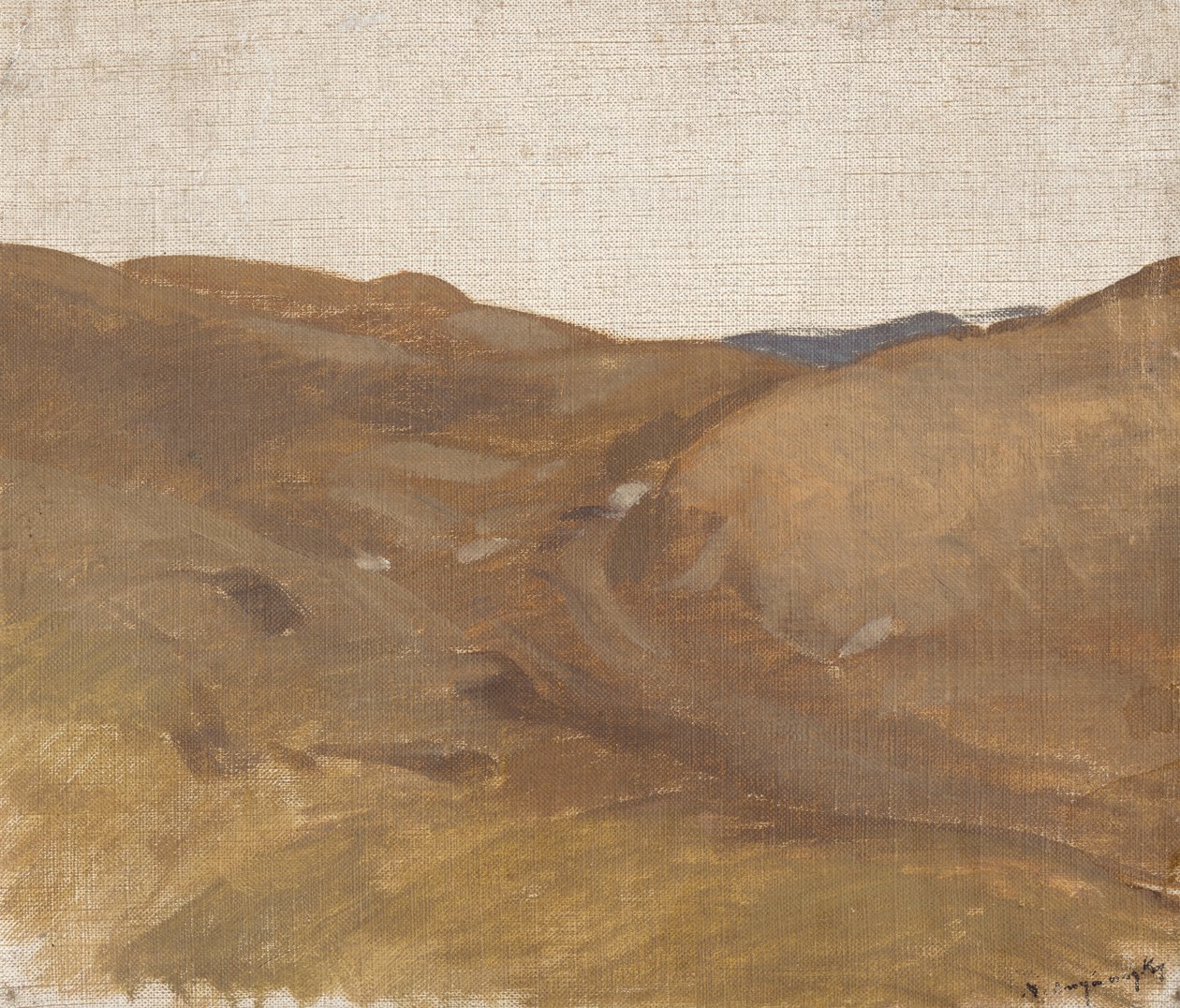 Landschap met witte lucht door Laszlo Mednyanszky