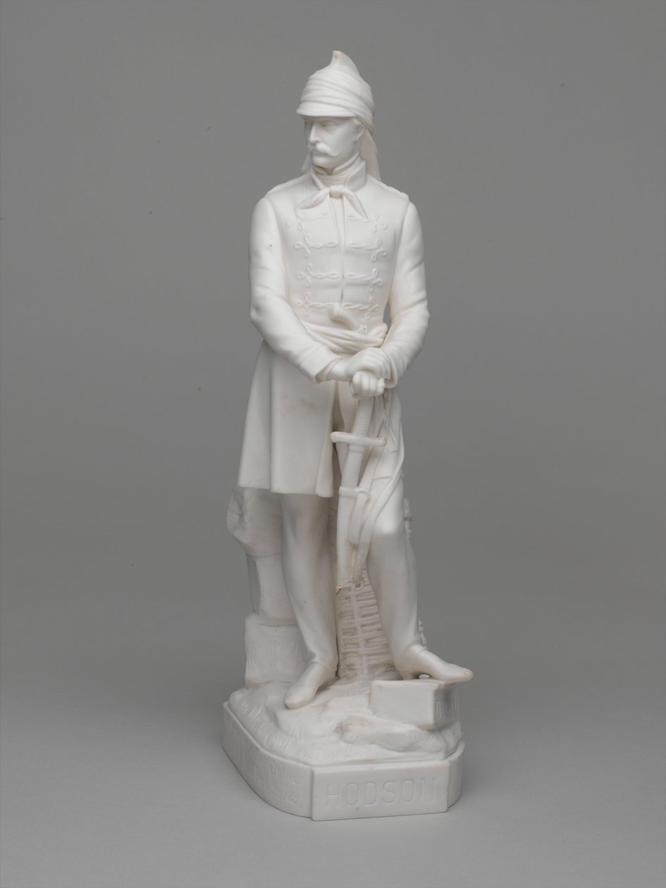 Parian ware beeldje van Luitenant (later Majoor) William Hodson door Ltd Mintons