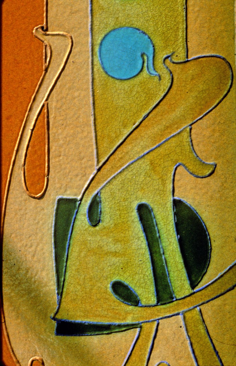 Metrostation Porte Dauphine, Parijs 75016. Detail van het decor. Architect Hector Guimard (1867-1942), realisatie 1905. door Luc Boegly