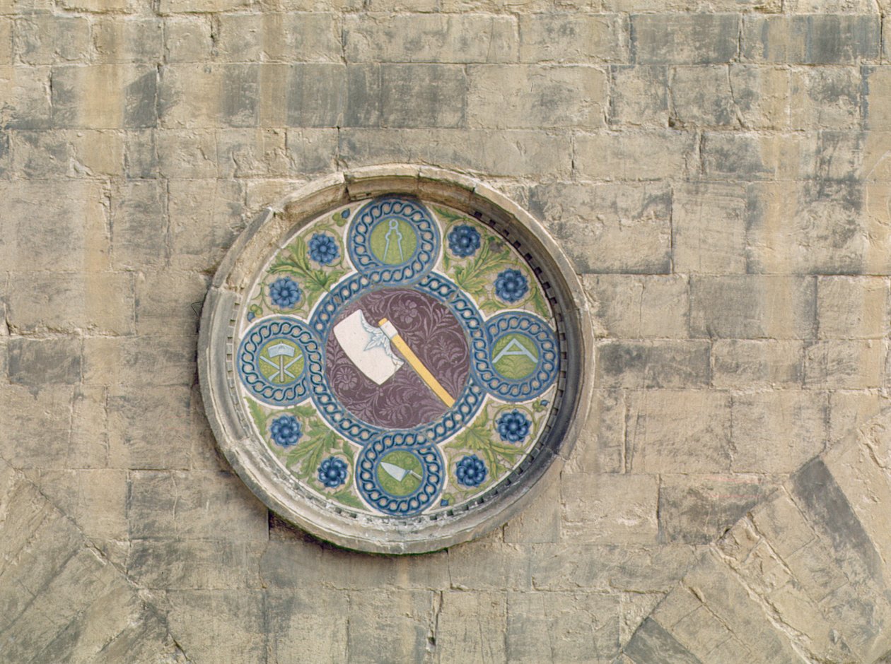 Stemma van het Metselaars- en Timmermansgilde, 1440-45 door Luca Della Robbia