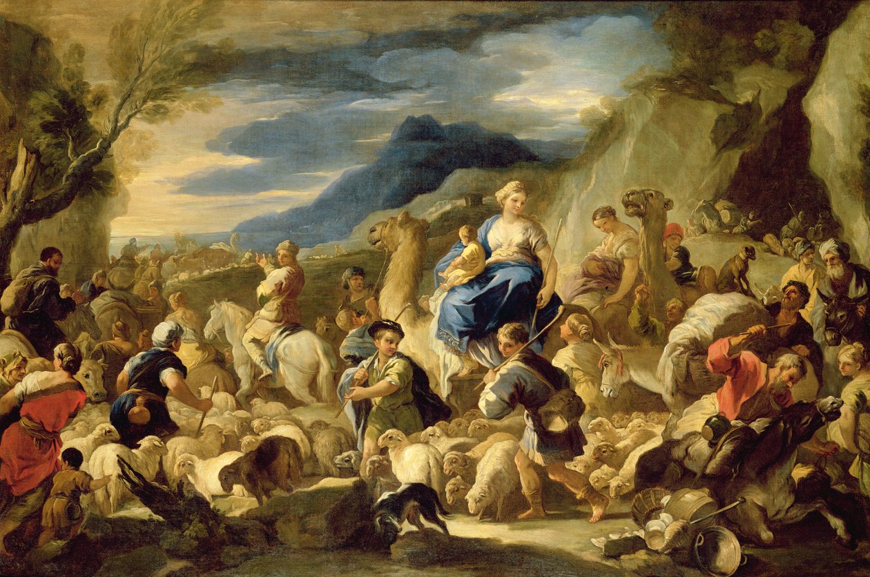 Jacobs reis naar Kanaän door Luca Giordano