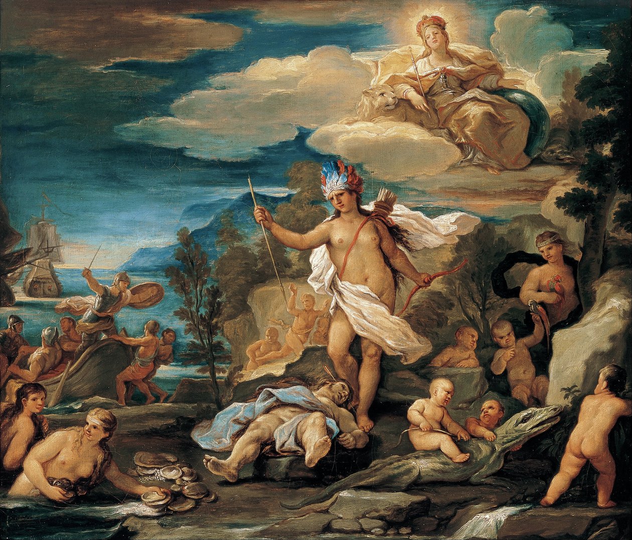 Serie van de Vier Werelddelen. Amerika door Luca Giordano
