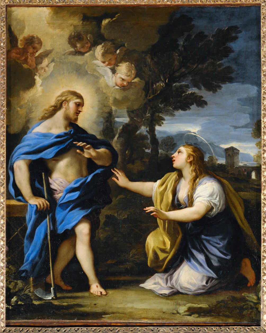 Noli me tangere. Christus ontmoet Maria Magdalena na de wederopstanding ... door Luca (circle of) Giordano