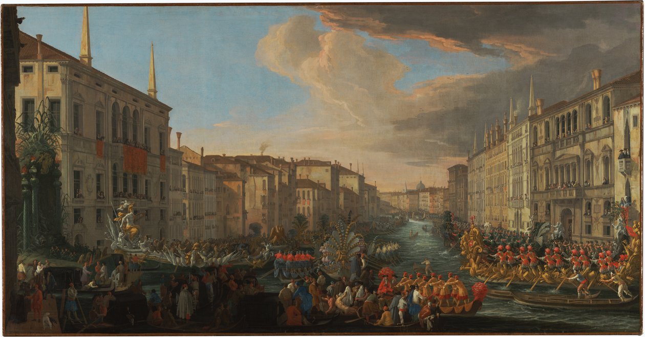 Regatta op het Grote Kanaal ter Ere van Frederik IV van Denemarken door Luca Carlevarijs