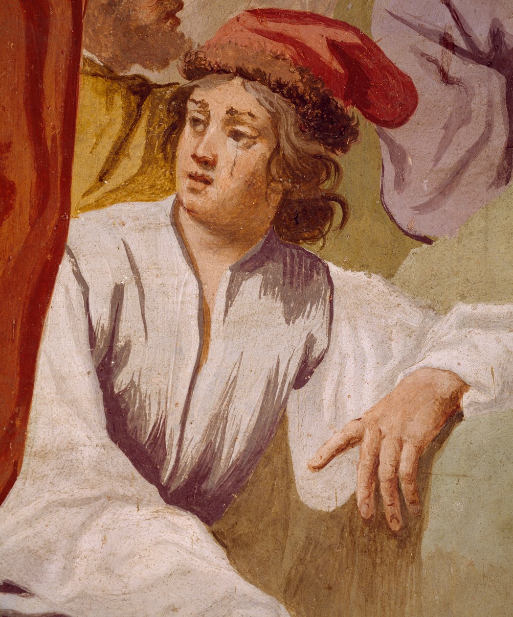 Lycaon, zoon van Antenor, wijdt de dolk van Apollo in Delphi, episode uit de mythe van Antenor door Luca Ferrari