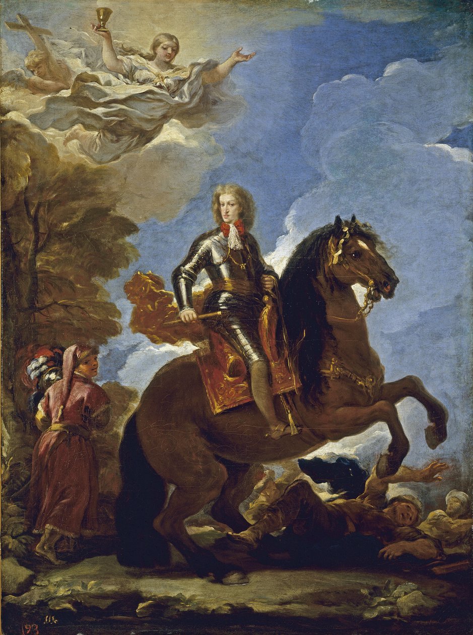 Ruiterportret van Karel II van Spanje door Luca Giordano