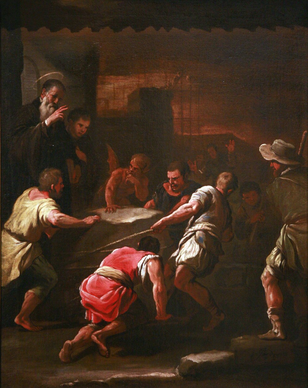 Frans:  Un miracle de saint Benoît Een wonder door Sint Benedictus door Luca Giordano