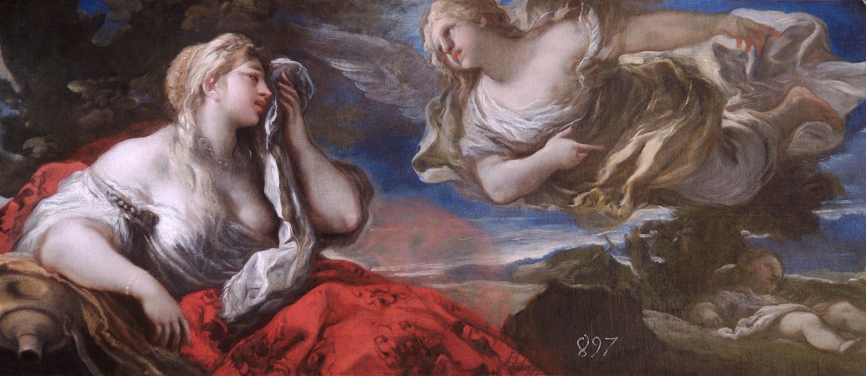 Hagar en Ismaël in de Woestijn c.1696 door Luca Giordano