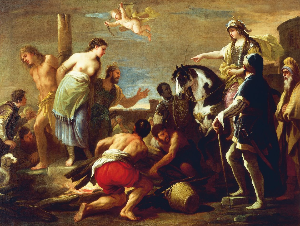 Olindo en Sophronia door Luca Giordano