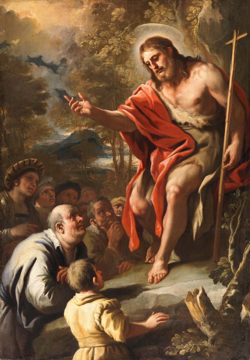Der heilige Johannes predigt in der Wildnis door Luca Giordano