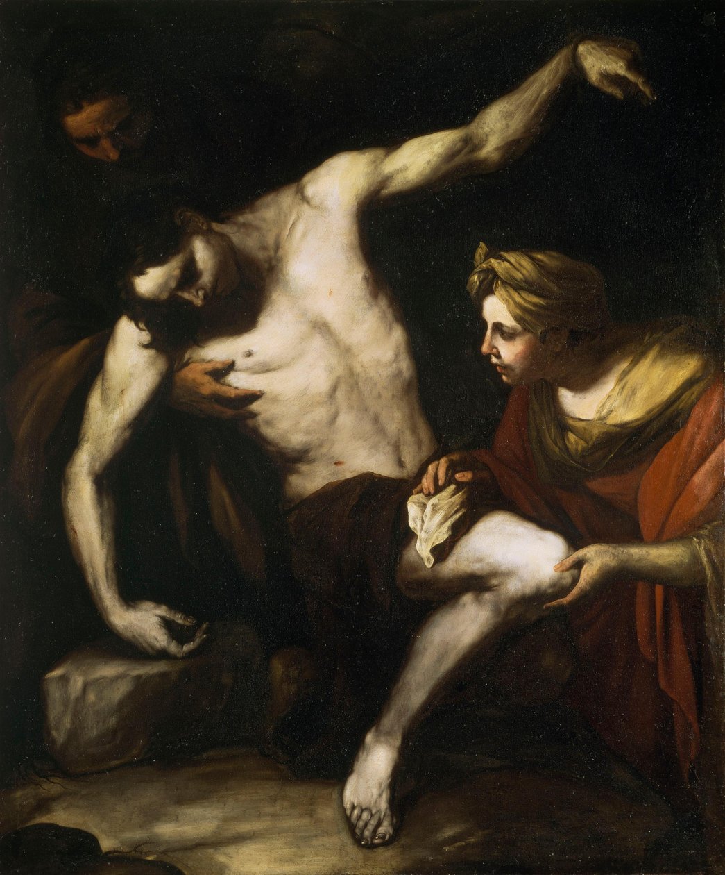 De heilige Sebastiaan verzorgd door de heilige Irene door Luca Giordano