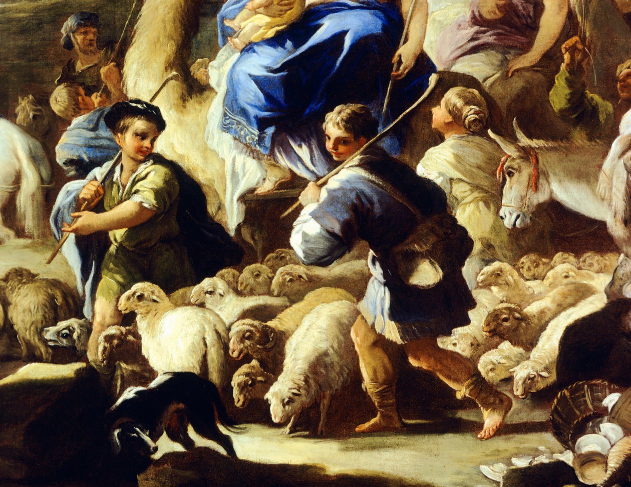 Schapen en herders, detail van Rebecca