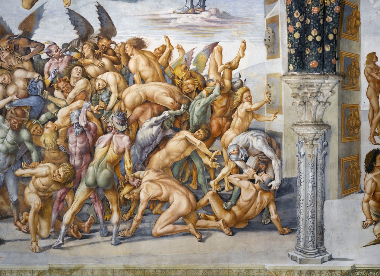 Verdoemden in de hel, uit het Laatste Oordeel fresco cyclus door Luca Signorelli