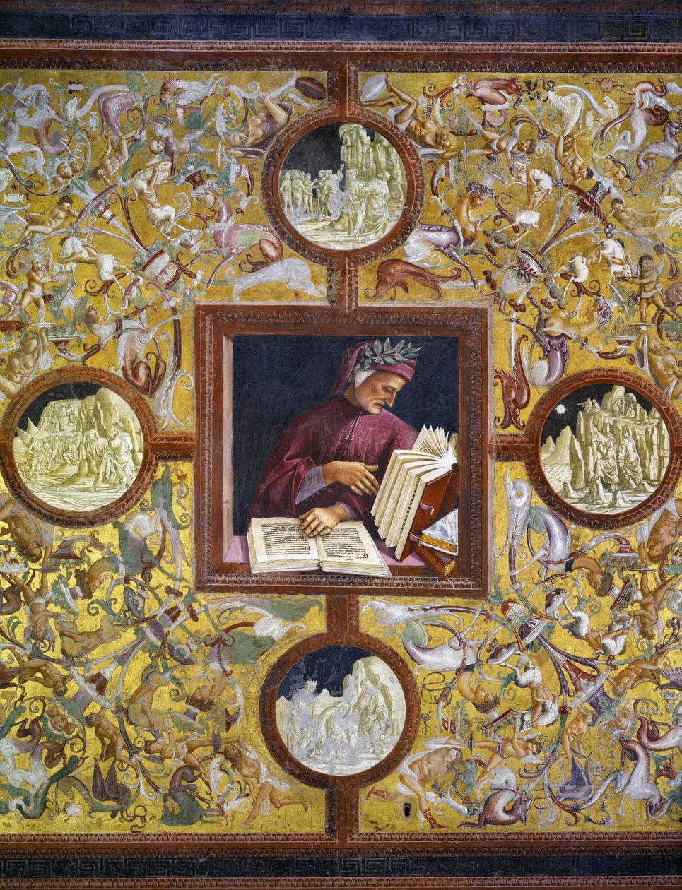 Dante Alighieri, portret uit de cyclus van Illustere personen door Luca Signorelli
