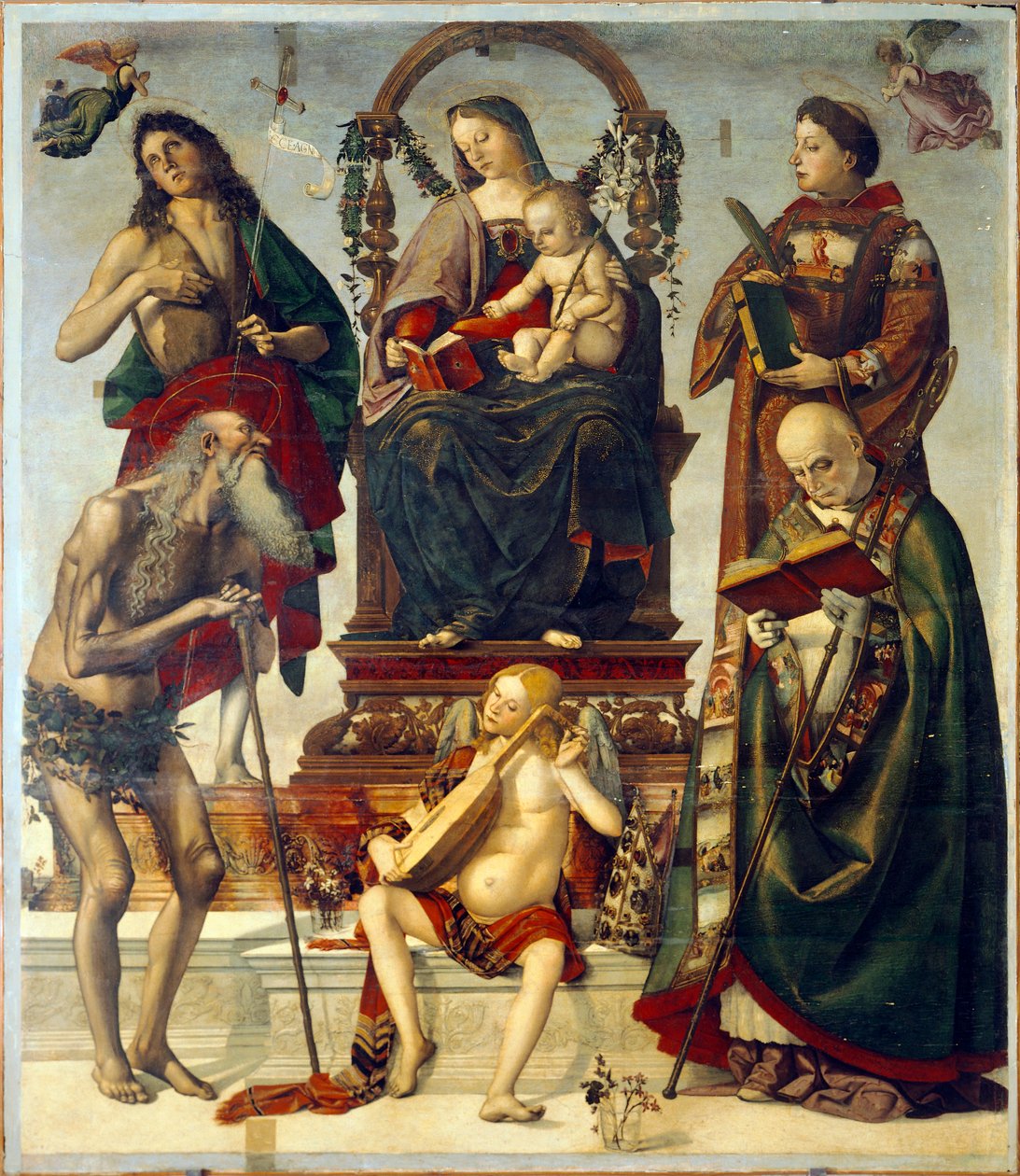 Pala van St Onuphrius, Madonna en Kind met Heiligen door Luca Signorelli