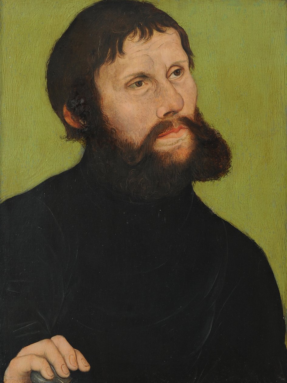 Portret van Luther als Junker Jörg door Lucas Cranach the Elder