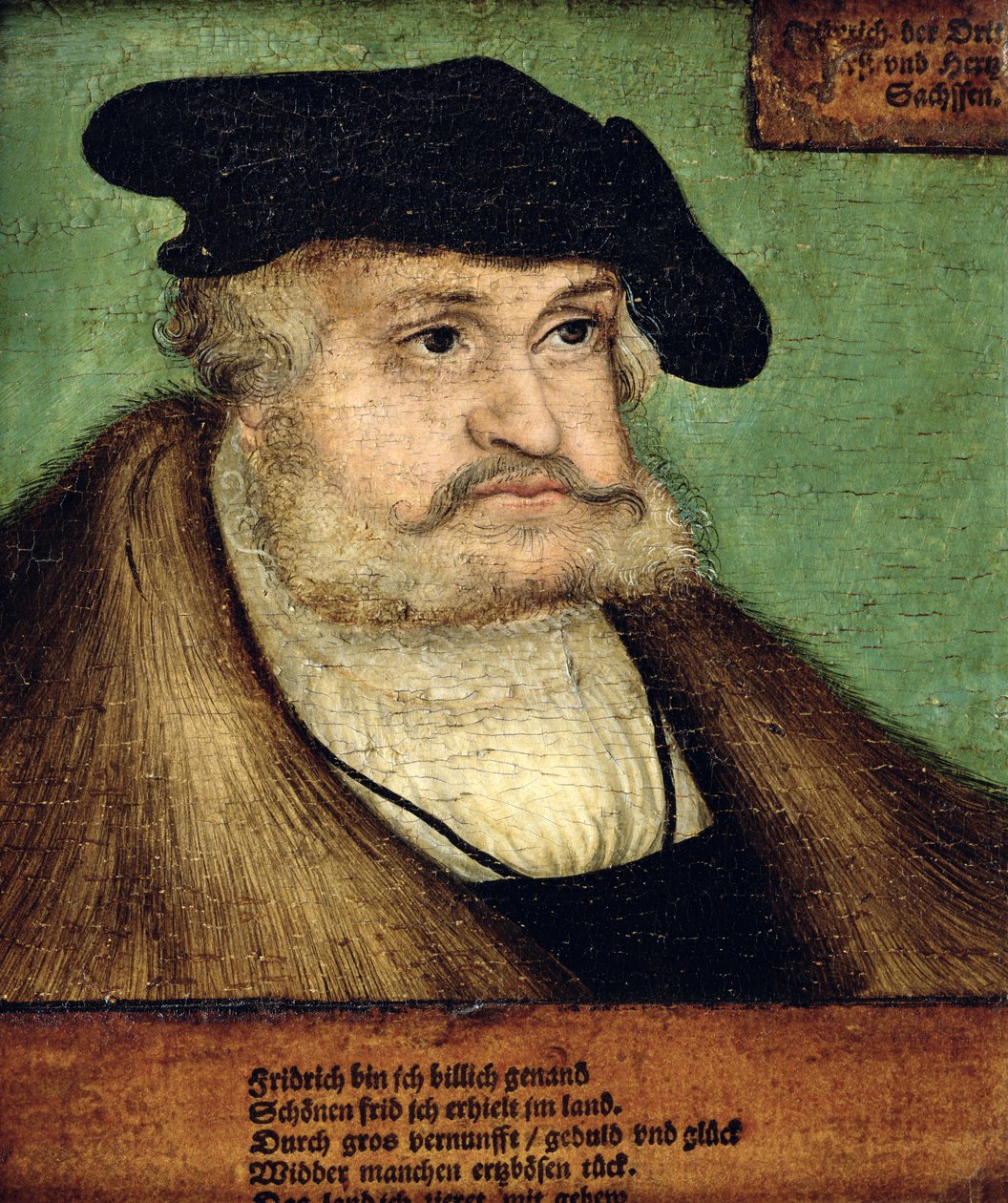 Portret van Friedrich III (1463-1525) Keurvorst van Saksen, 1532 door Lucas Cranach the Elder