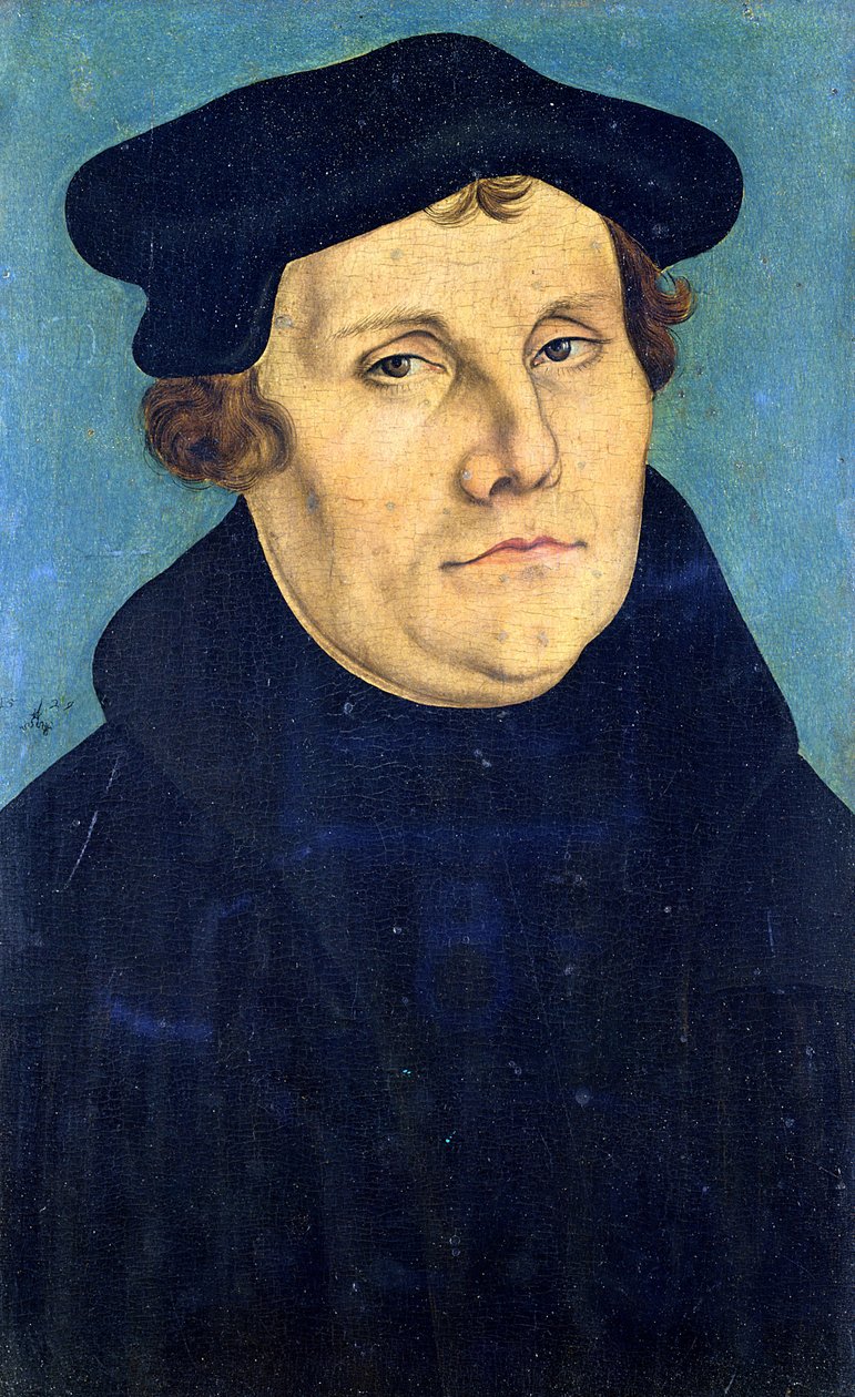 Portret van Maarten Luther (1483-1546) 1529 door Lucas Cranach the Elder