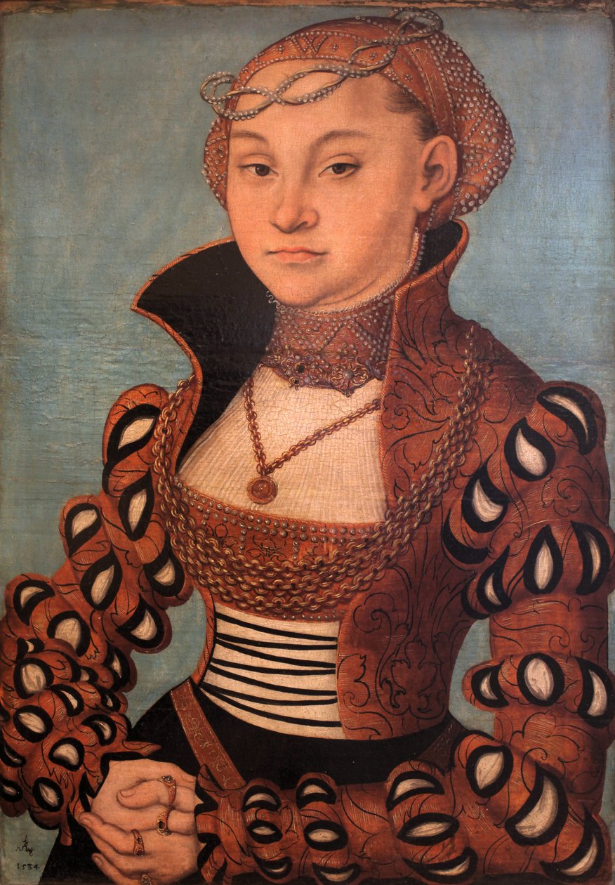 Portret van een adellijke Saksische dame door Lucas Cranach the Elder