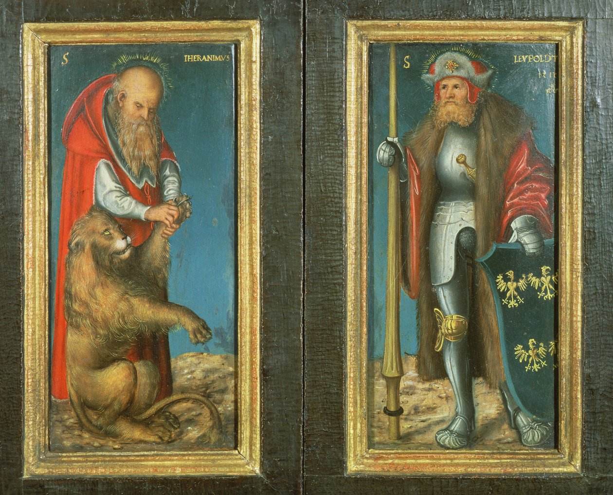 SS. Jerome en Leopold, 1515 door Lucas Cranach the Elder