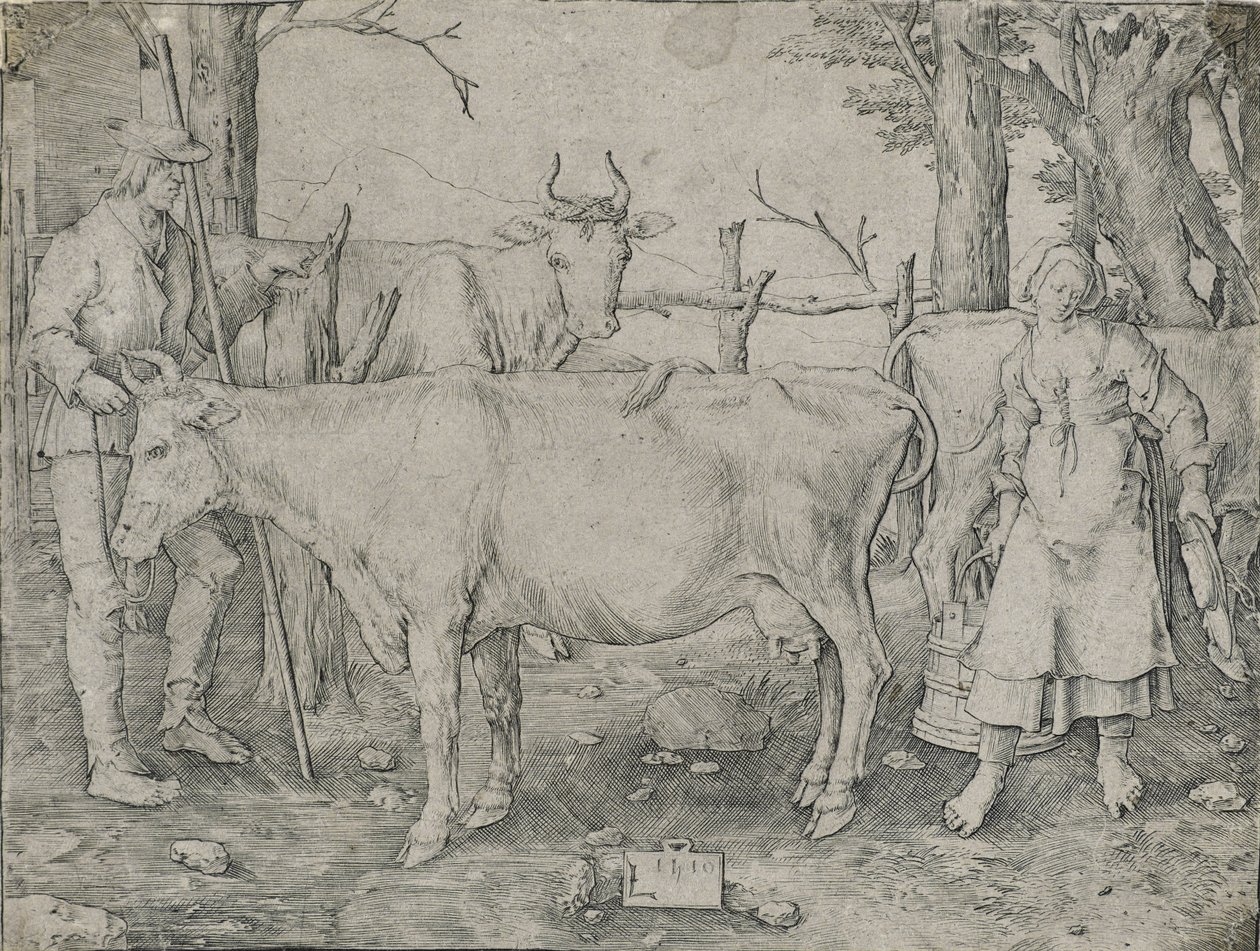 De Melkmeid, 1510 door Lucas van Leyden