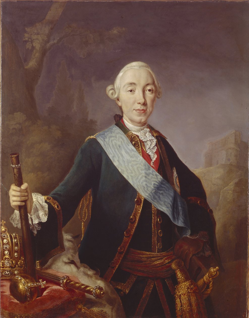 Portret van tsaar Peter III van Rusland 1728-1762, 1761 door Lucas Conrad Pfandzelt