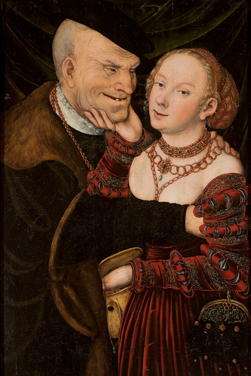 Unpassendes Paar door Lucas Cranach