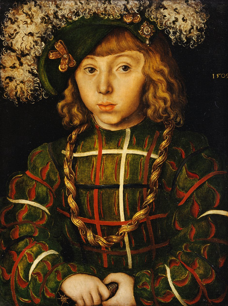 Portret van Johann Friedrich, later keurvorst der Grossmuetige von Saschen, 1509 door Lucas Cranach