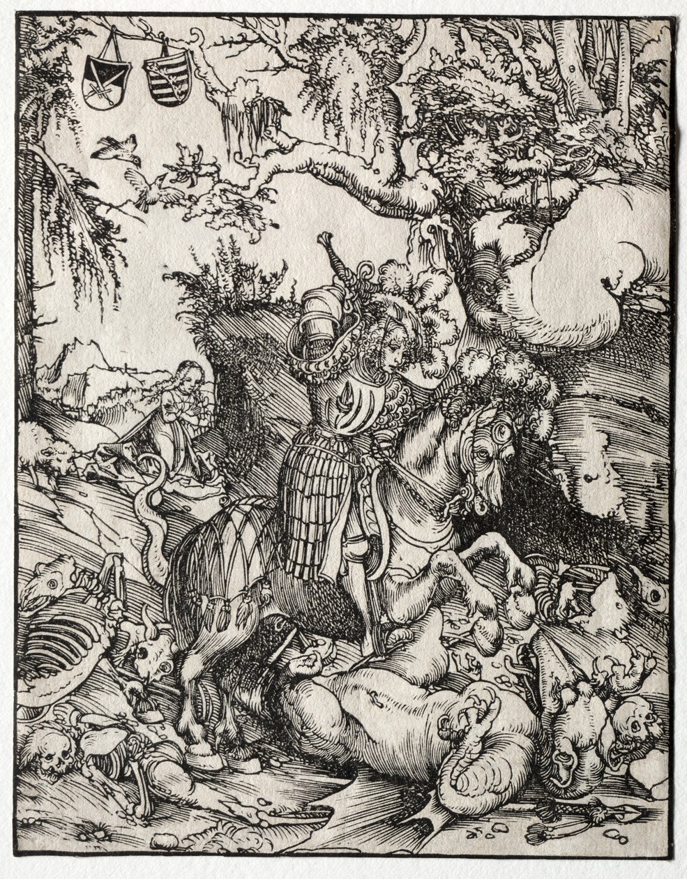 Sint Joris doodt de draak door Lucas Cranach