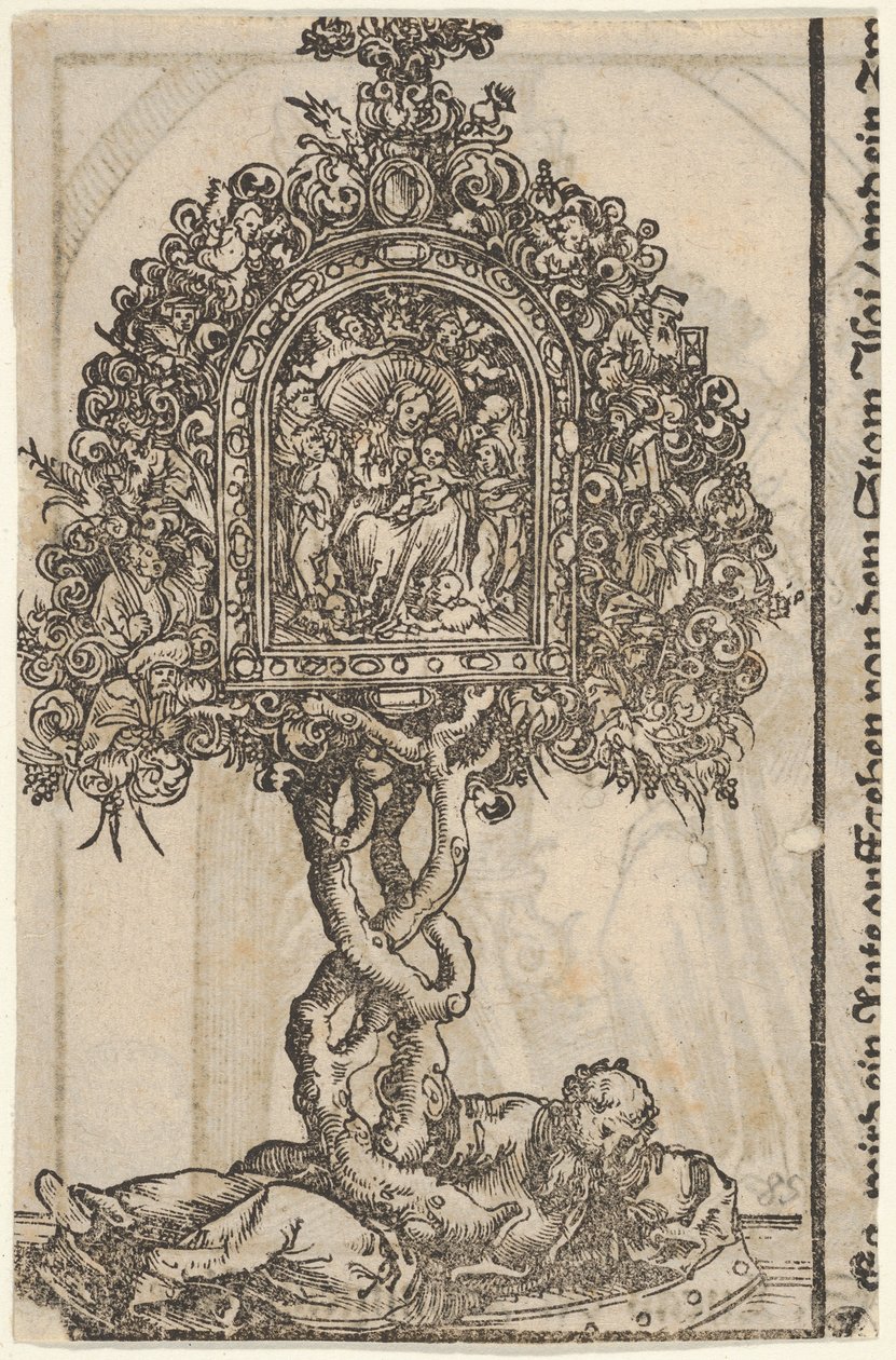 Een gouden relikwie met de boom van Jesse, uit de grote serie Wittenbergse relikwieën, 1509 door Lucas Cranach the Elder