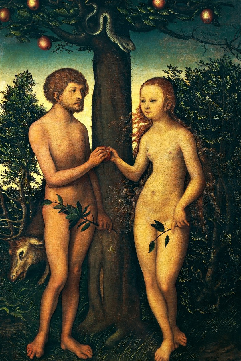 Adam en Eva door Lucas Cranach the Elder