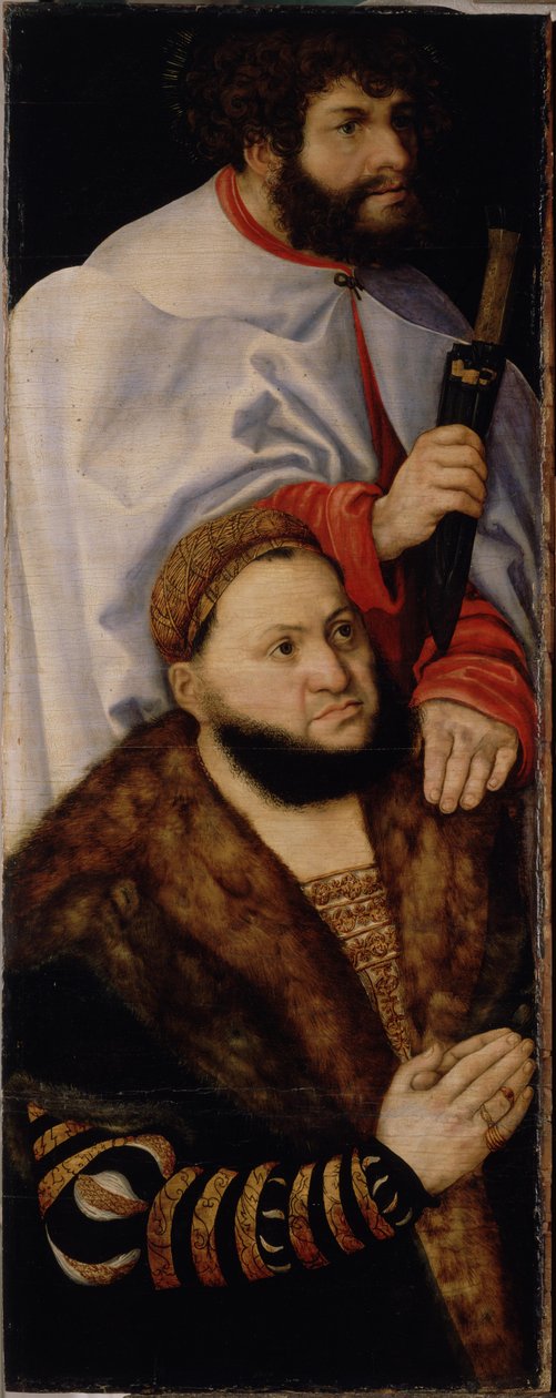 Altaarstuk van de Maagd, of zogenaamd Prinsenaltaarstuk [linkervleugel] door Lucas Cranach the Elder