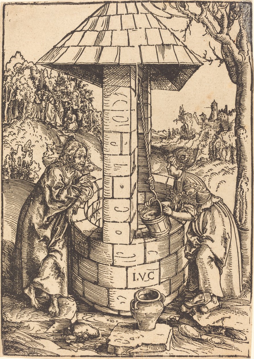 Christus en de Vrouw van Samaria door Lucas Cranach the Elder