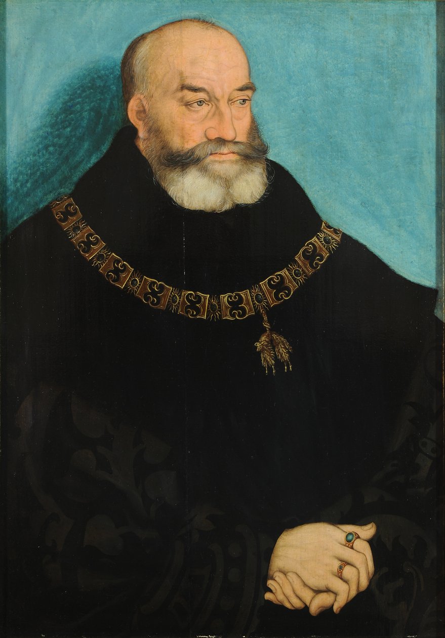 Duits: Portret van George de baardige, hertog van Saksen Portret van George de baardige, keurvorst van Saksen (1471-1539) door Lucas Cranach the Elder