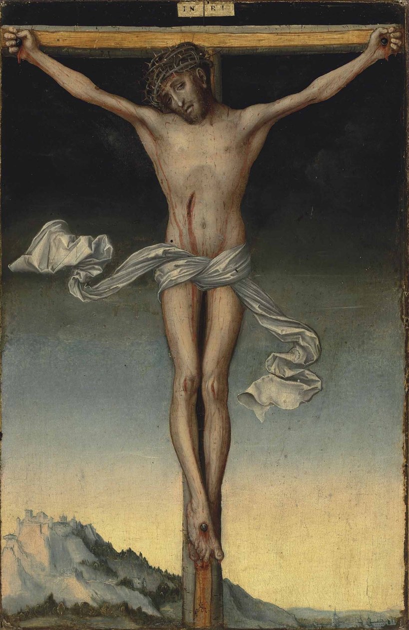 Duits: Christus am Kreuz Christus aan het Kruis door Lucas Cranach the Elder