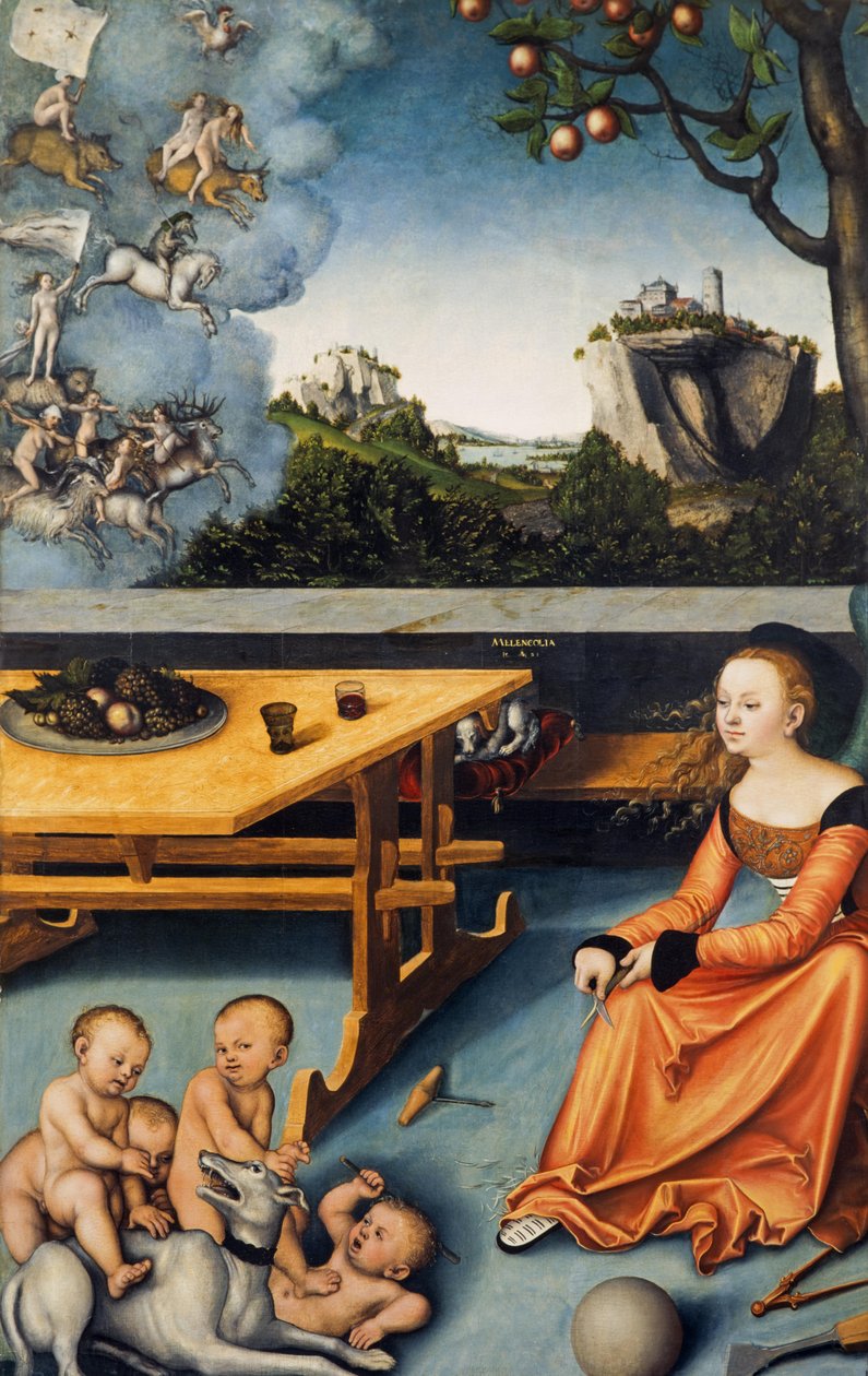 Duits: Die Melancholie Een Allegorie op de Melancholie door Lucas Cranach the Elder