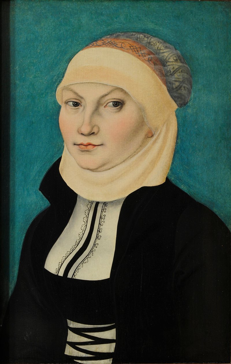 Duits: Katharina von Bora als Brustbildbnis nach links Katharina van Bora, borstlengte, gezicht naar links door Lucas Cranach the Elder