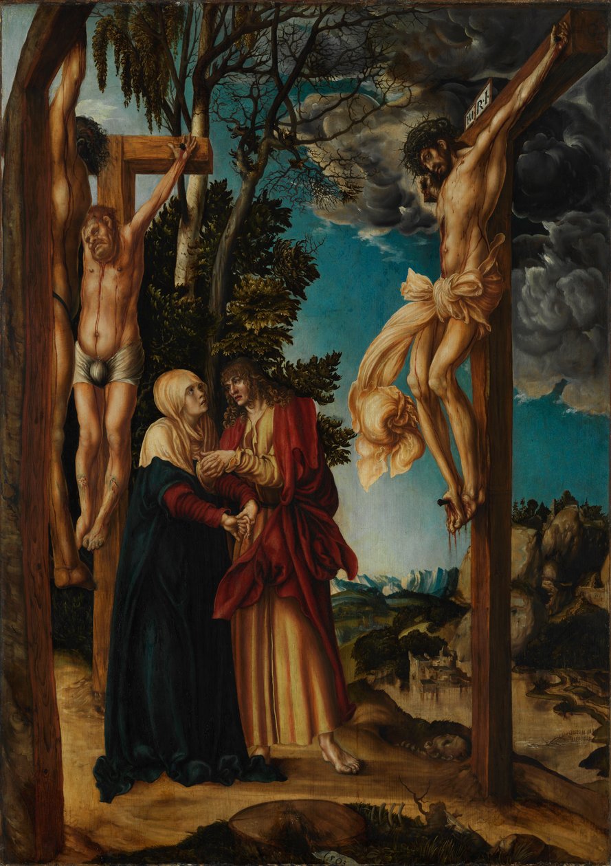 Duits: Klage unter dem Kreuz De bewening van Christus / De kruisiging in Schleißheim door Lucas Cranach the Elder