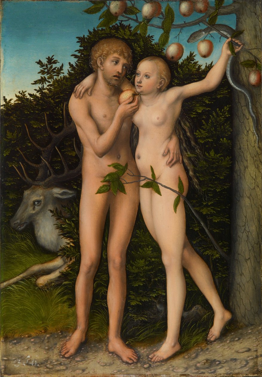 Duits: Sündenfall De val van de mens door Lucas Cranach the Elder