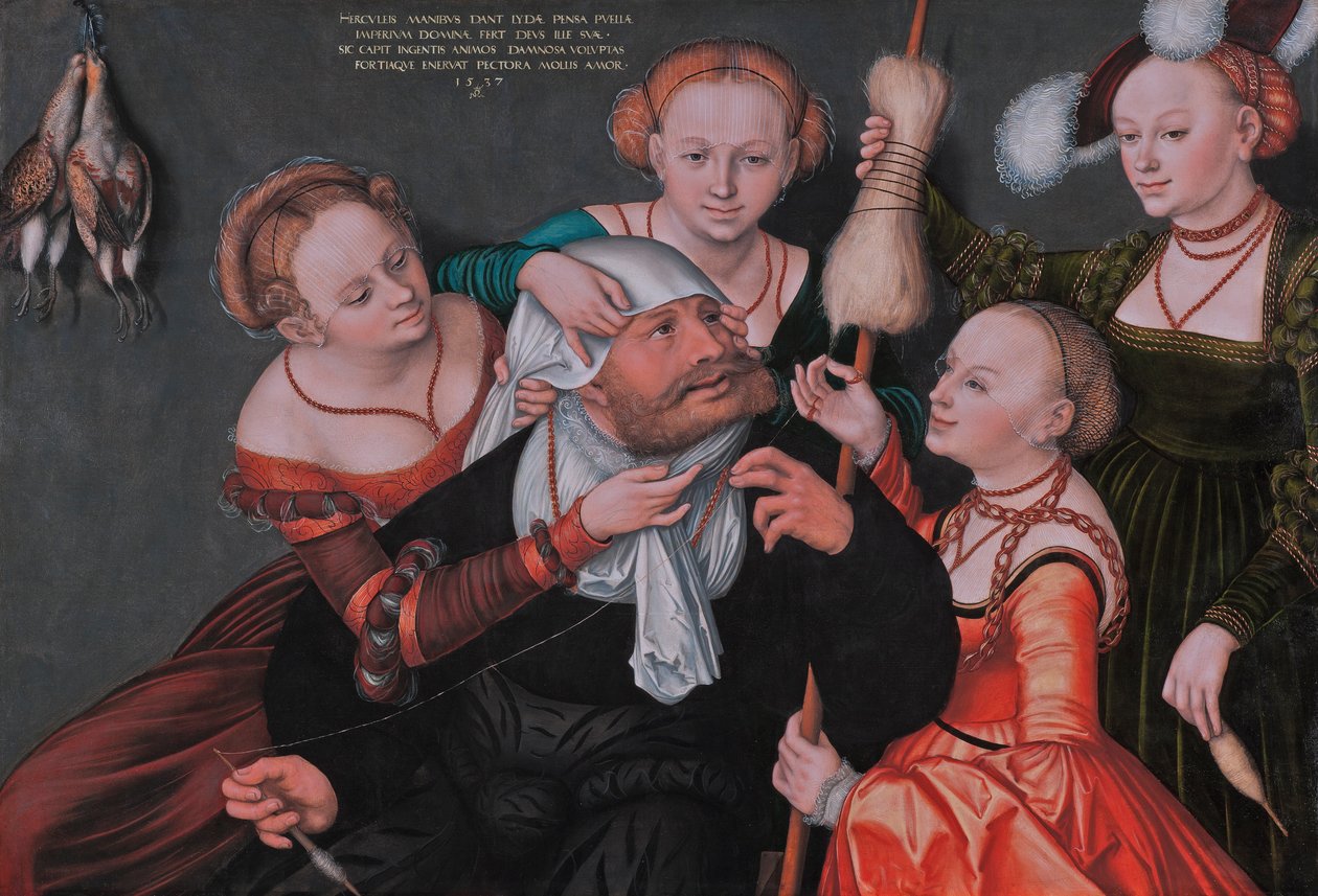 Hercules en Omphale door Lucas Cranach the Elder