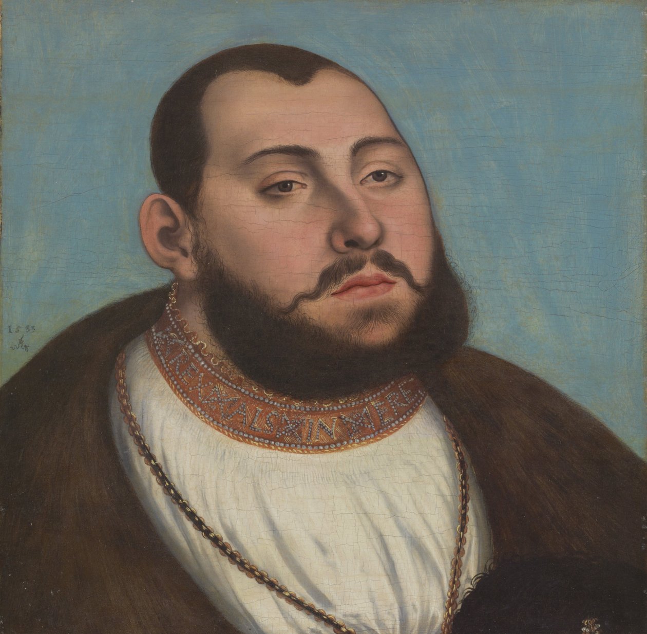 Portret van Jan Frederik de Grootmoedige, keurvorst en hertog van Saksen door Lucas Cranach the Elder