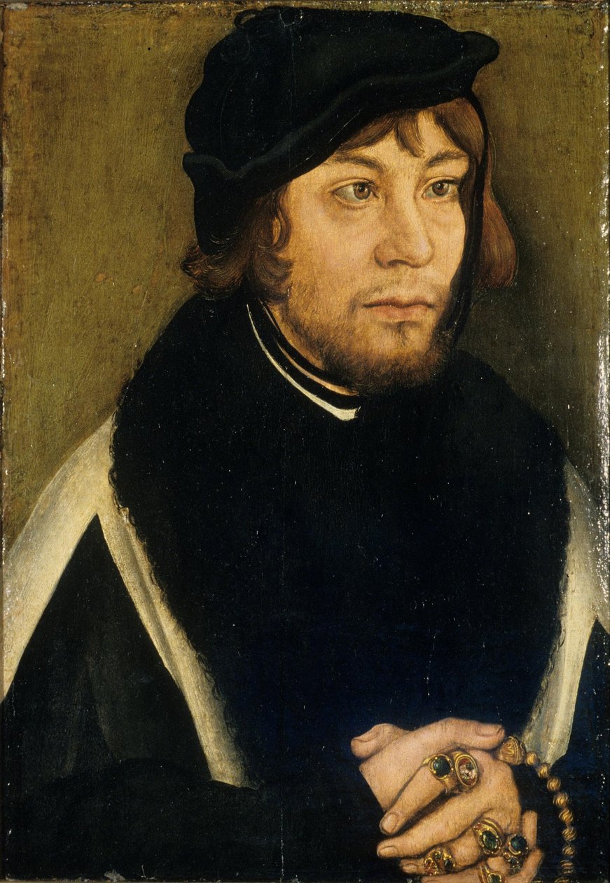 Portret van markgraaf Albrecht van Brandenburg-Ansbach door Lucas Cranach the Elder