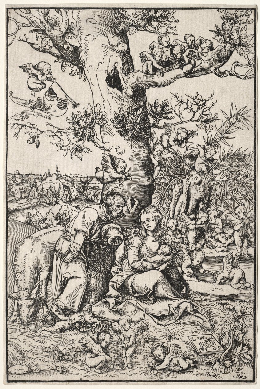 Rust tijdens de Vlucht naar Egypte, 1509 door Lucas Cranach the Elder