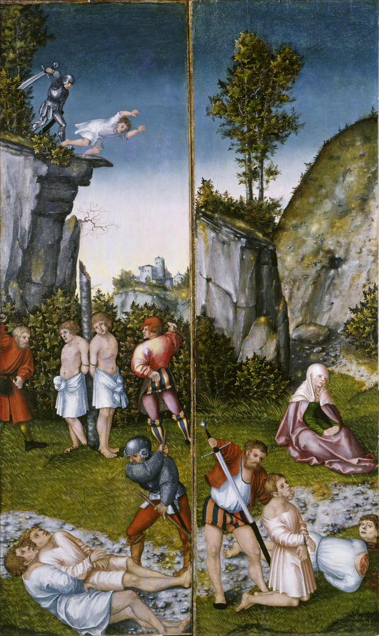 Sint Felicitas bij de marteldood van haar zeven zonen door Lucas Cranach the Elder