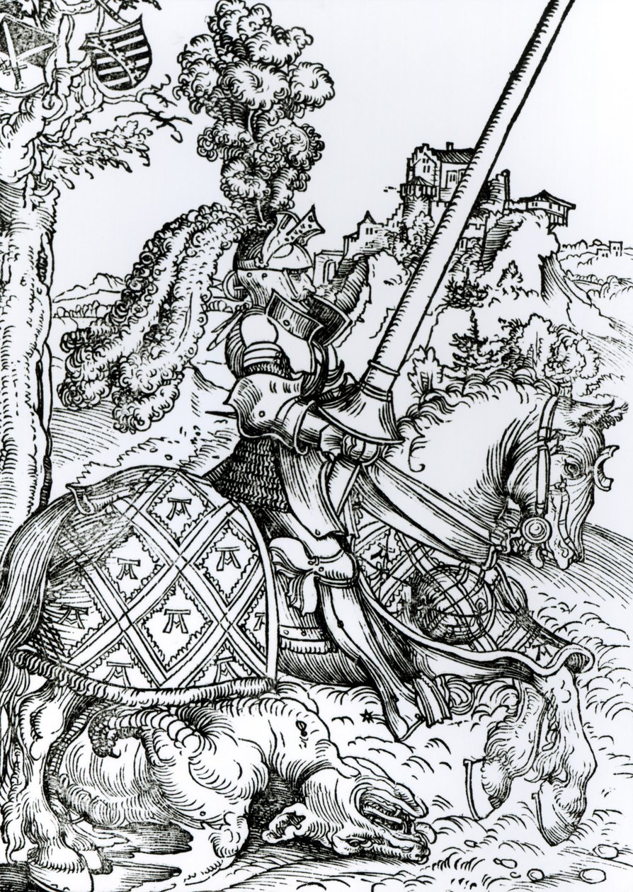 Sint-Joris te paard, 1507 door Lucas Cranach the Elder