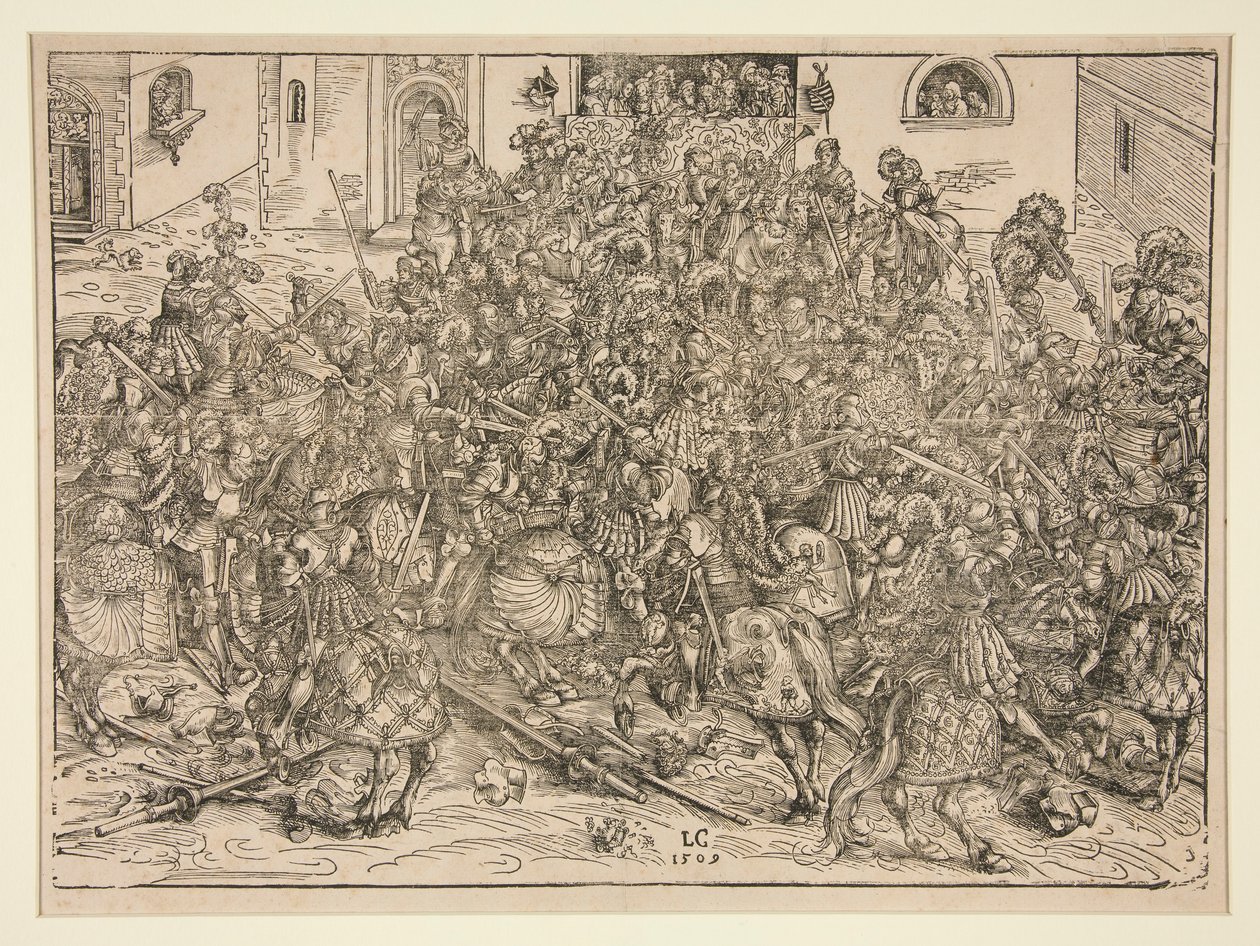 Het vierde toernooi door Lucas Cranach the Elder