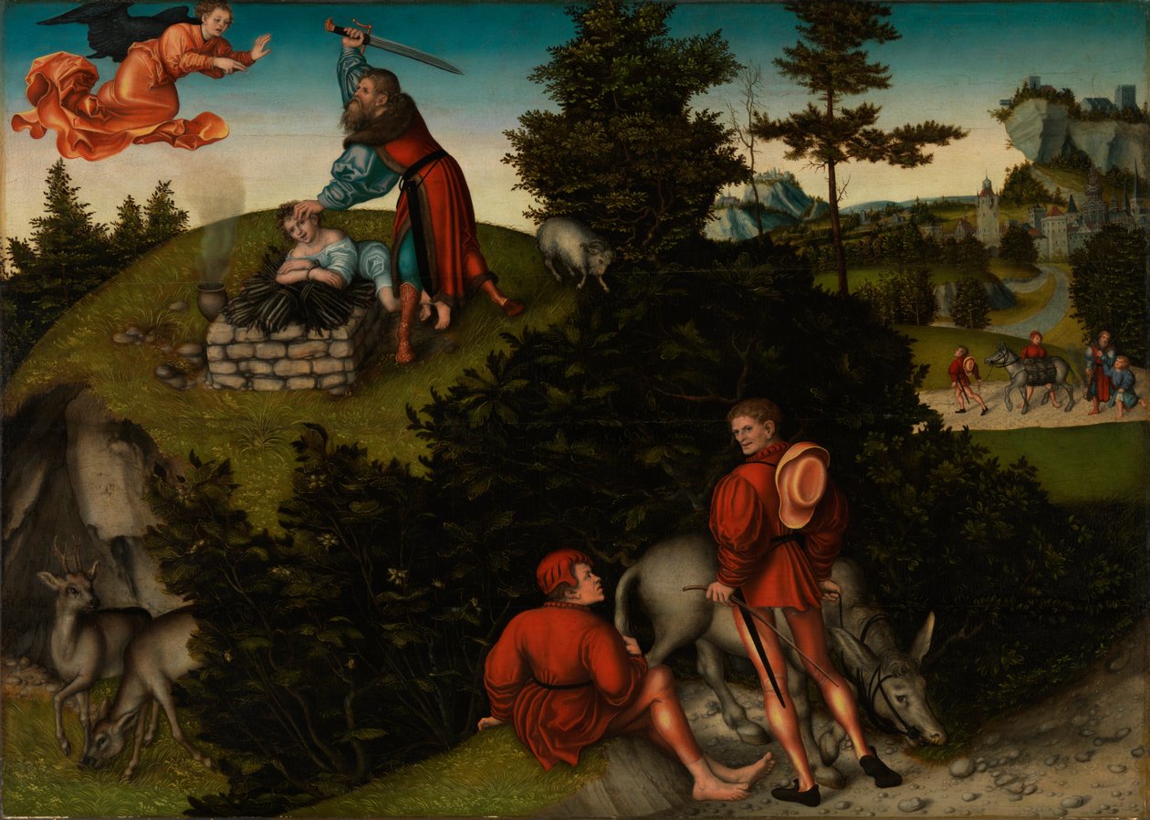 Het offer van Abraham door Lucas Cranach the Elder