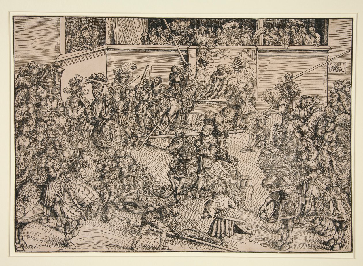 Het tweede toernooi (met het wandtapijt van Samson en de Leeuw) door Lucas Cranach the Elder