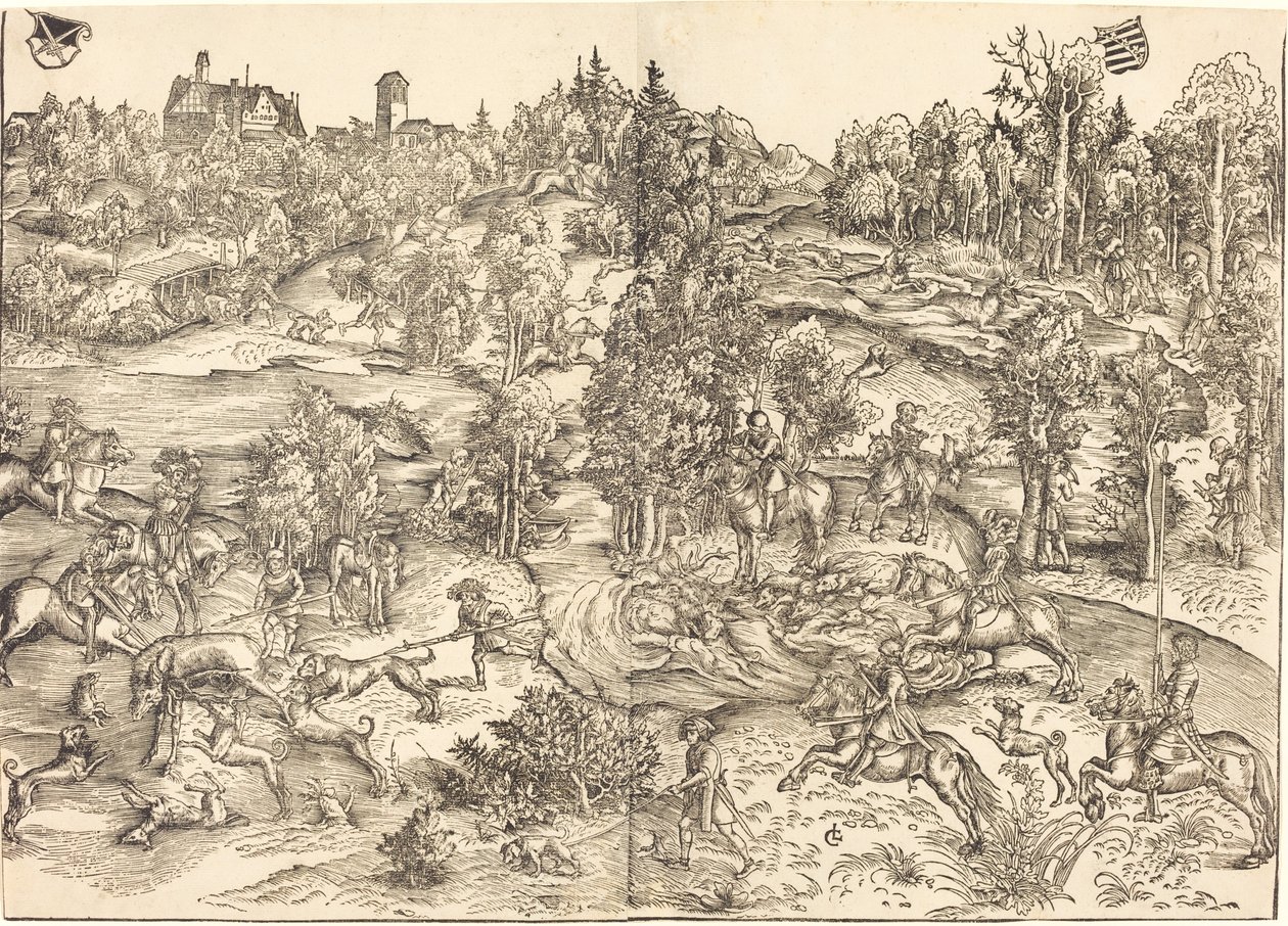 De Hertenjacht door Lucas Cranach the Elder