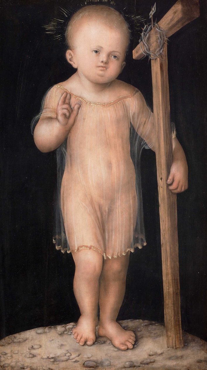 De zegening van het Christuskind [recto]; De man van smarten [verso]. door Lucas Cranach the Elder and workshop